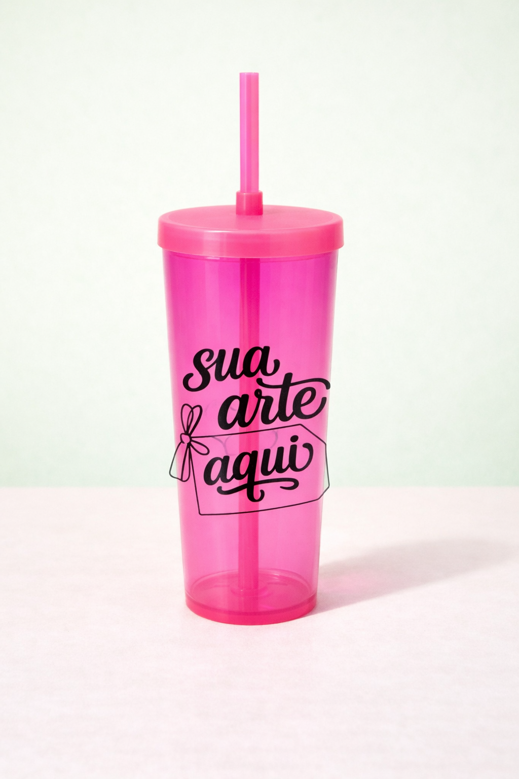 Copo LongDrink 350ml com tampa e canudo