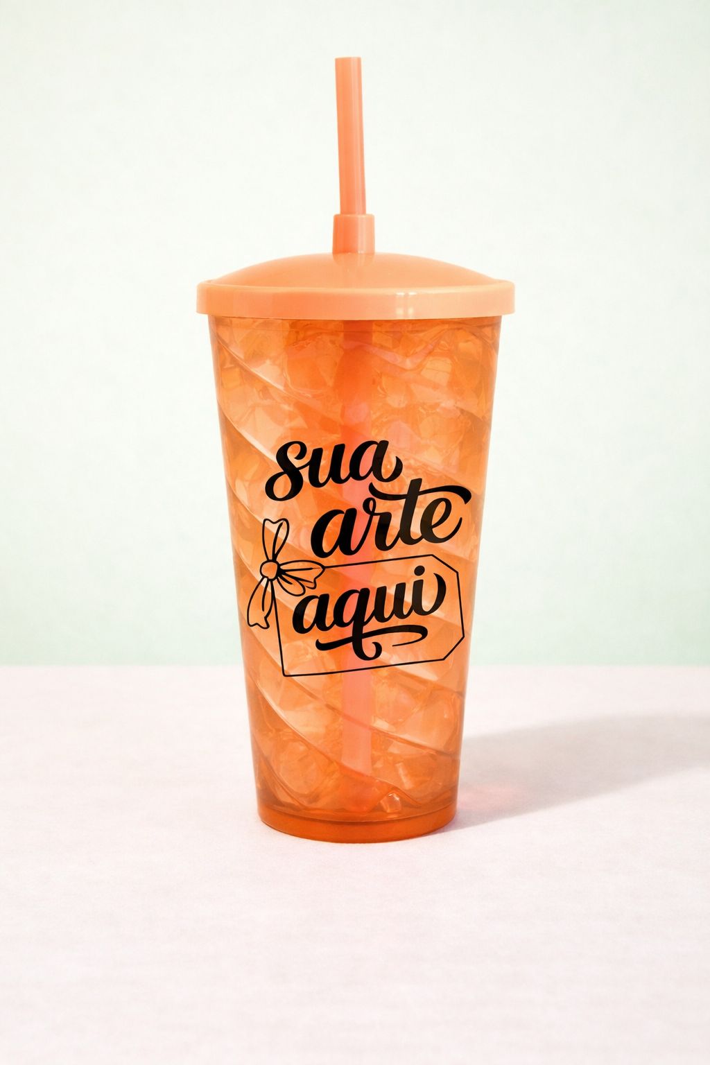 Copo Mega Espiral 700ml com tampa e canudo